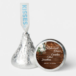 Wood String Lights Floral Rehearsal Dinner Wedding Hershey®'s Kisses®