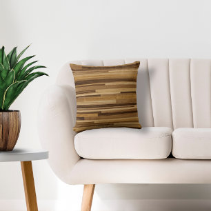 Wood Strip Horizontal Throw Pillow