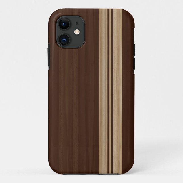 Wood Stripes iPhone 5 Case - Surfboard Style (Back)