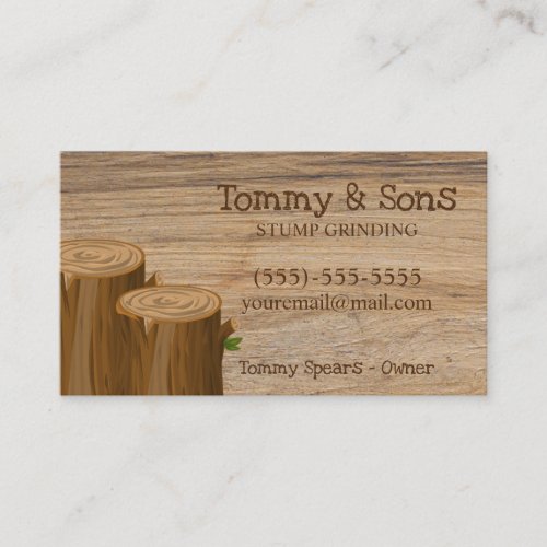 Wood Stump Grinding Tree Removal Service  Business Card