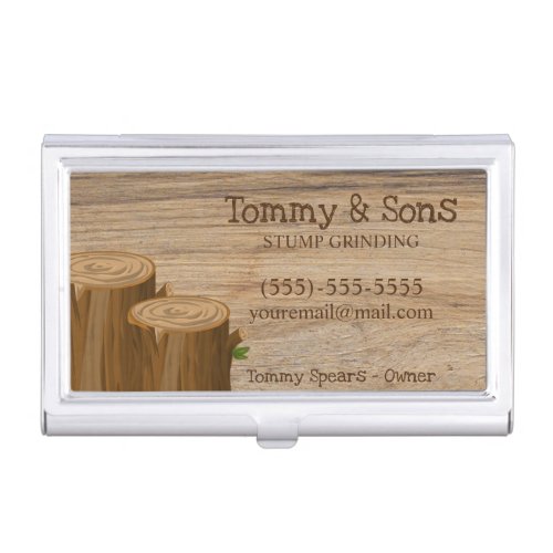 Wood Stump Grinding Tree Removal Service   Business Card Case