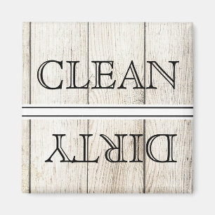 Wood Style Dishwasher Magnet Clean & Dirty
