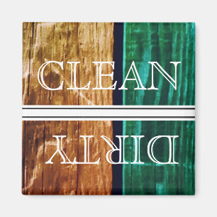 Wood Style Dishwasher Magnet Clean & Dirty