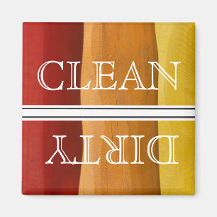 Wood Style Dishwasher Magnet Clean & Dirty