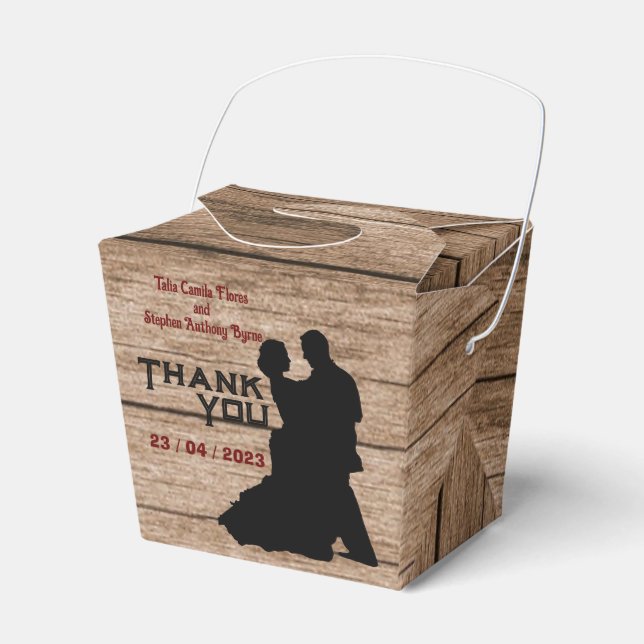 Wood style Wedding Favor Box (Front Side)
