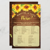 Wood Sunflower Blossom Greenery Bridal Shower Game (Front/Back)