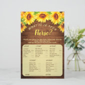 Wood Sunflower Blossom Greenery Bridal Shower Game (Standing Front)