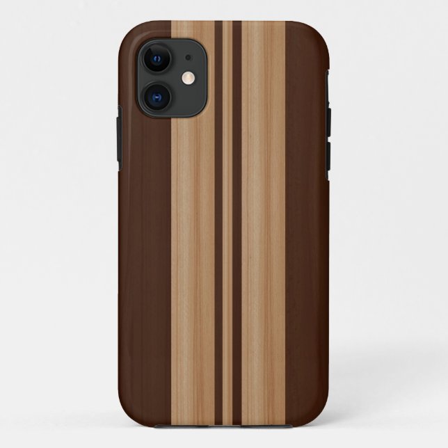 Wood Surfboard  iPhone 5 Case - Faux Wood Stripes (Back)