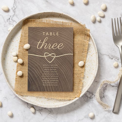 Wood Table Number Seating Chart
