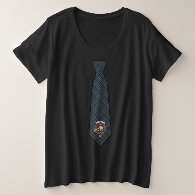 Wood Tartan Women's Plus Necktie Plus Size T-Shirt (Design Front)