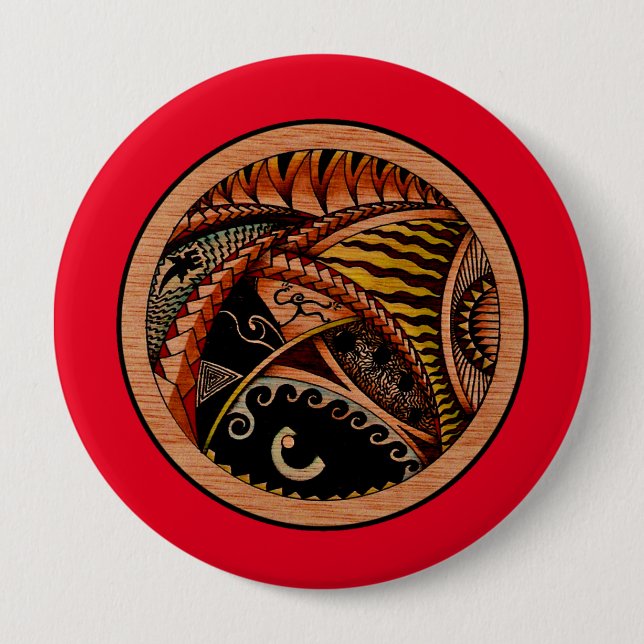 Wood Tattoo Button (Front)