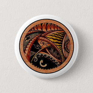 Wood Tattoo Pinback Button