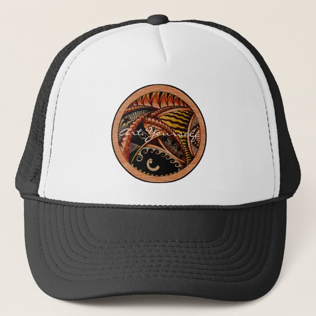 Wood Tattoo Trucker Hat (Front)