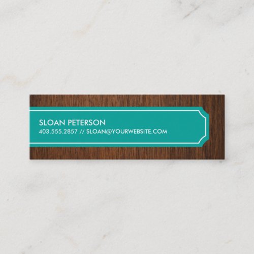 Wood Teal Calling Card Business Card