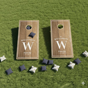 Wood Texture Brown Cornhole Set