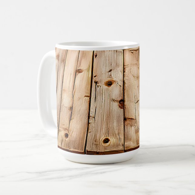 Wood Texture Coffee Mug (Front Left)