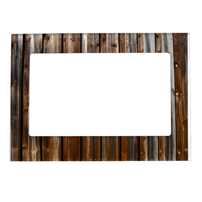 Wood Texture Cool Unique Magnetic Picture Frame (Front)