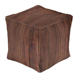 Wood texture Cube Pouf