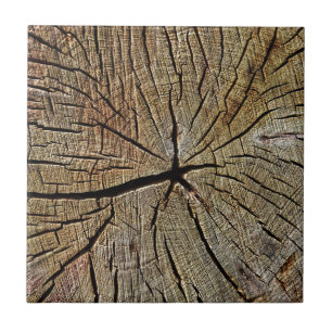 Wood Texture Grain Tree Year Rings Pattern Ceramic Tile