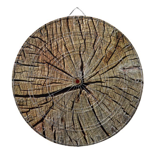 Wood Texture Grain Tree Year Rings Pattern Dart Board (Front)