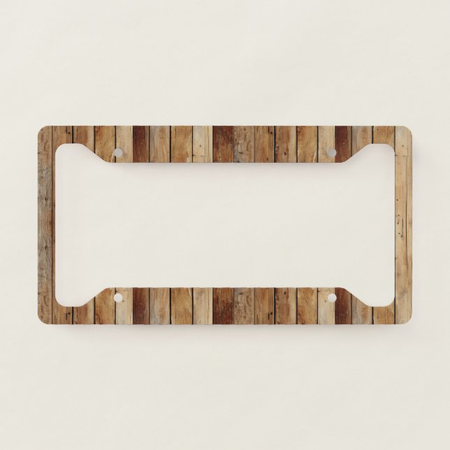 Wood Texture License Plate Frame (Front)