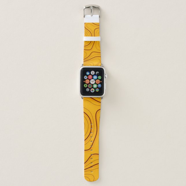 Wood texture, linear abstraction backgroundabstrac apple watch band (Front)