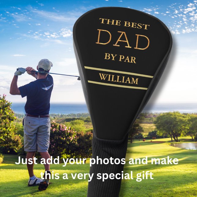 Wood Texture Look Best Dad by Par Name  Golf Head Cover (Creator Uploaded)
