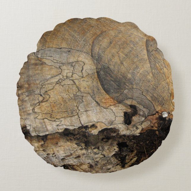 Wood Texture Photo  Round throw cushion (Front)