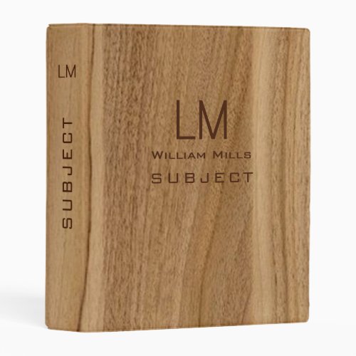 Wood Texture Rustic  Personalised  Mini Binder
