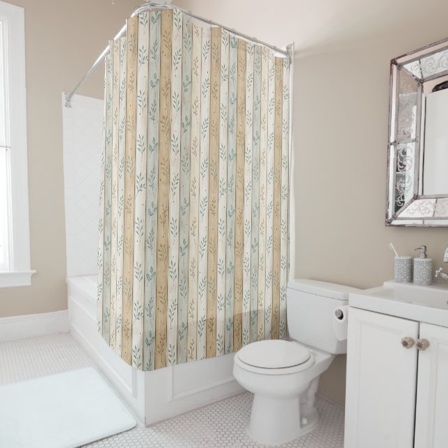 Wood Texture Shower Curtain (In Situ)