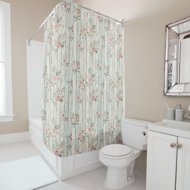 Wood Texture Shower Curtain (In Situ)