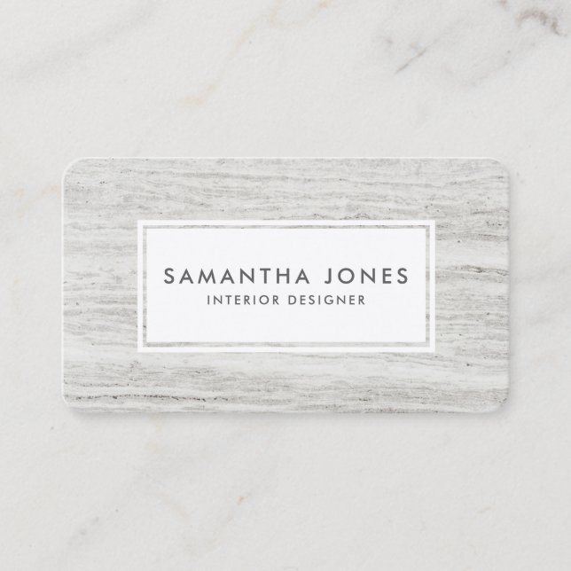 Wood Texture Simple Modern Interior Designer Business Card (Front)