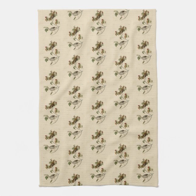Wood Thrush from Audubon's Birds of America Kitchen Towel (Vertical)