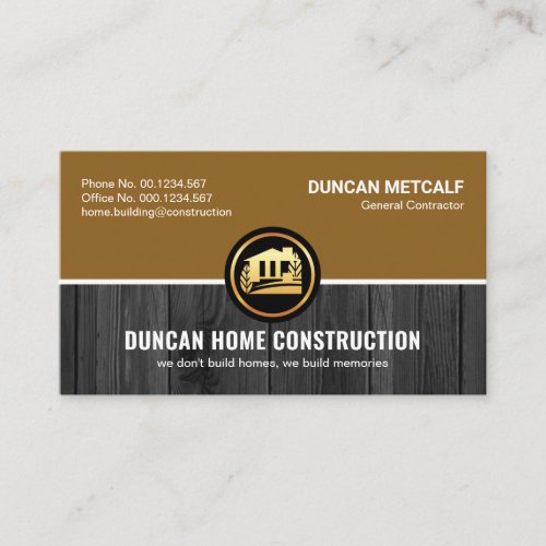 Wood Timber Brown Layers Construction Handyman Business Card