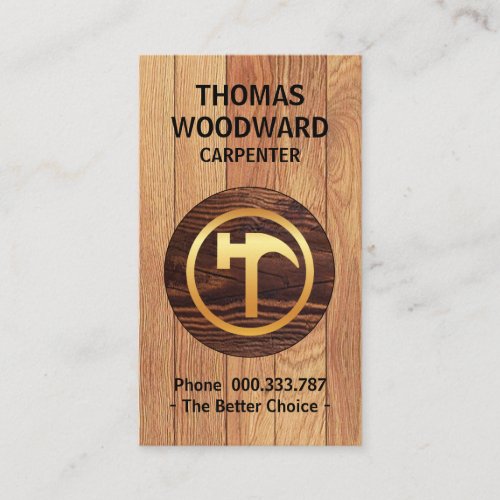 Wood Timber Layers Hammer Business Card