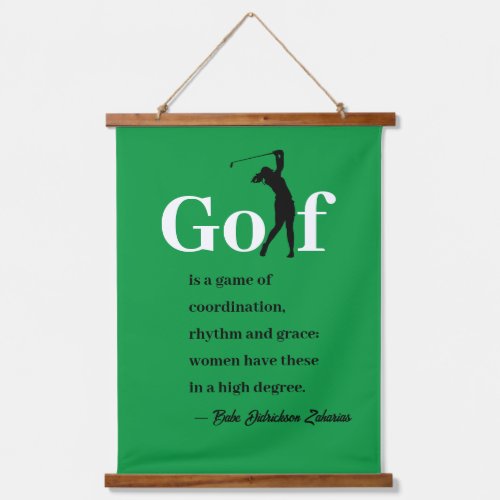 Wood Topped Babe Zaharias Golf Quote Wall Tapestry