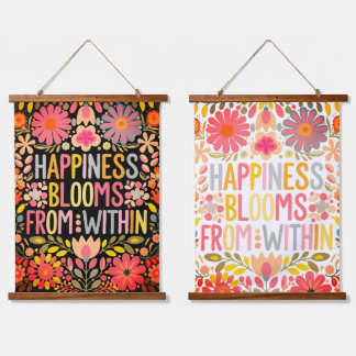 Wood Topped Wall Tapestry