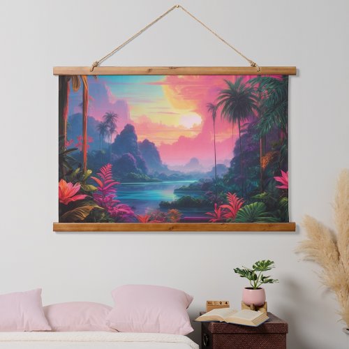 Wood Topped Wall Tapestry