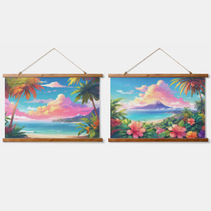 Wood Topped Wall Tapestry