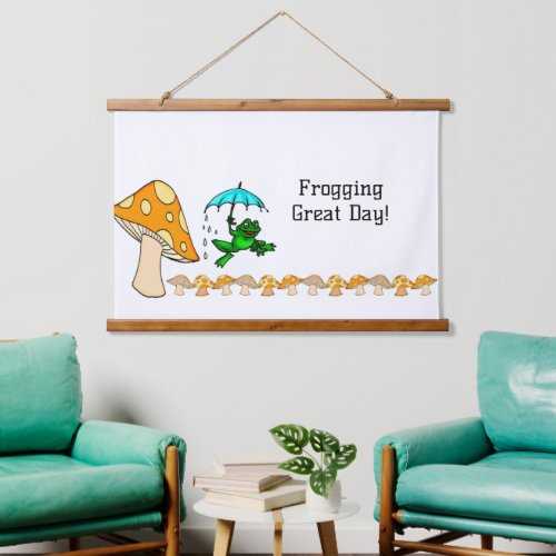 Wood Topped Wall Tapestry Frogging Great Day