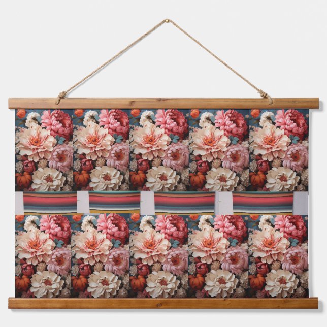 Wood Topped Wall Tapestry. Hanging Tapestry (Front)