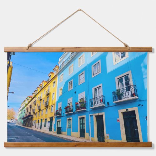 Wood Topped Wall Tapestry Lisbon  Hanging Tapestry