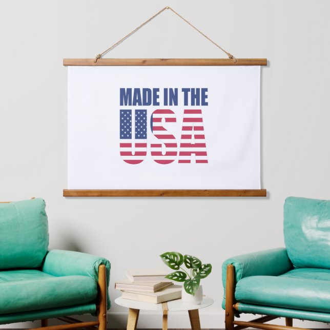 Wood Topped Wall Tapestry Made in the USA (Living Room)