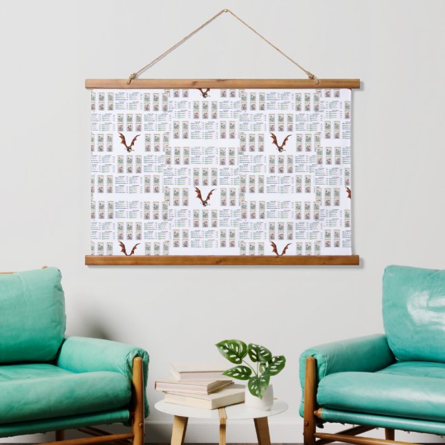 Wood Topped Wall Tapestry  Mahjong (Living Room)
