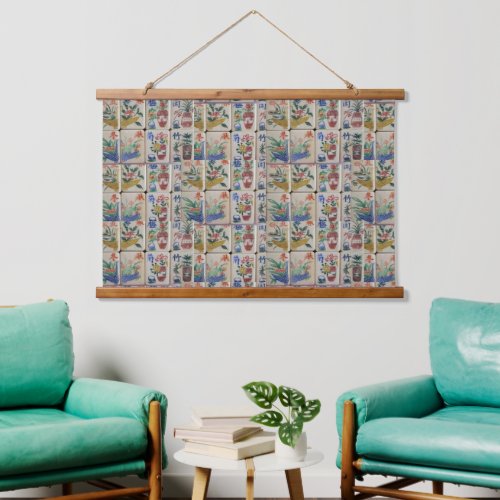 Wood Topped Wall Tapestry Mahjong