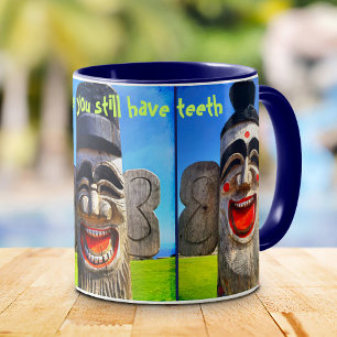 Wood Totem Face Smile While You Have Teeth Fun Mug