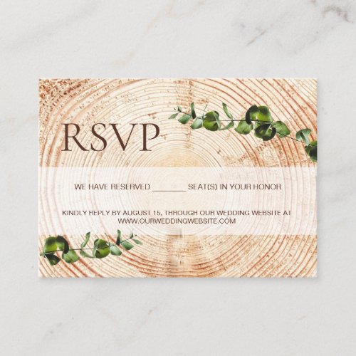 Wood Tree bark Leaves No mailing reserved seats  Enclosure Card