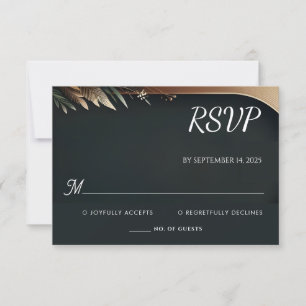 Wood Tree Forest Rustic Barn Farm Arch Wedding RSVP Card
