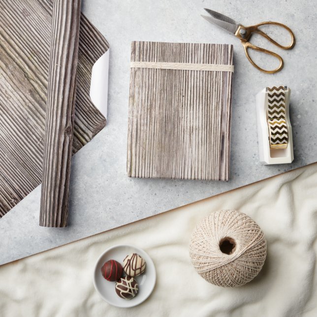 Wood tree knots oak style woodgrain stripes wrapping paper (Crafts)