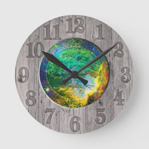 Wood Tree of Life Clock